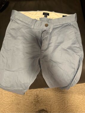 J. Crew Men's Pale Blue Flat-Front Chino Shorts